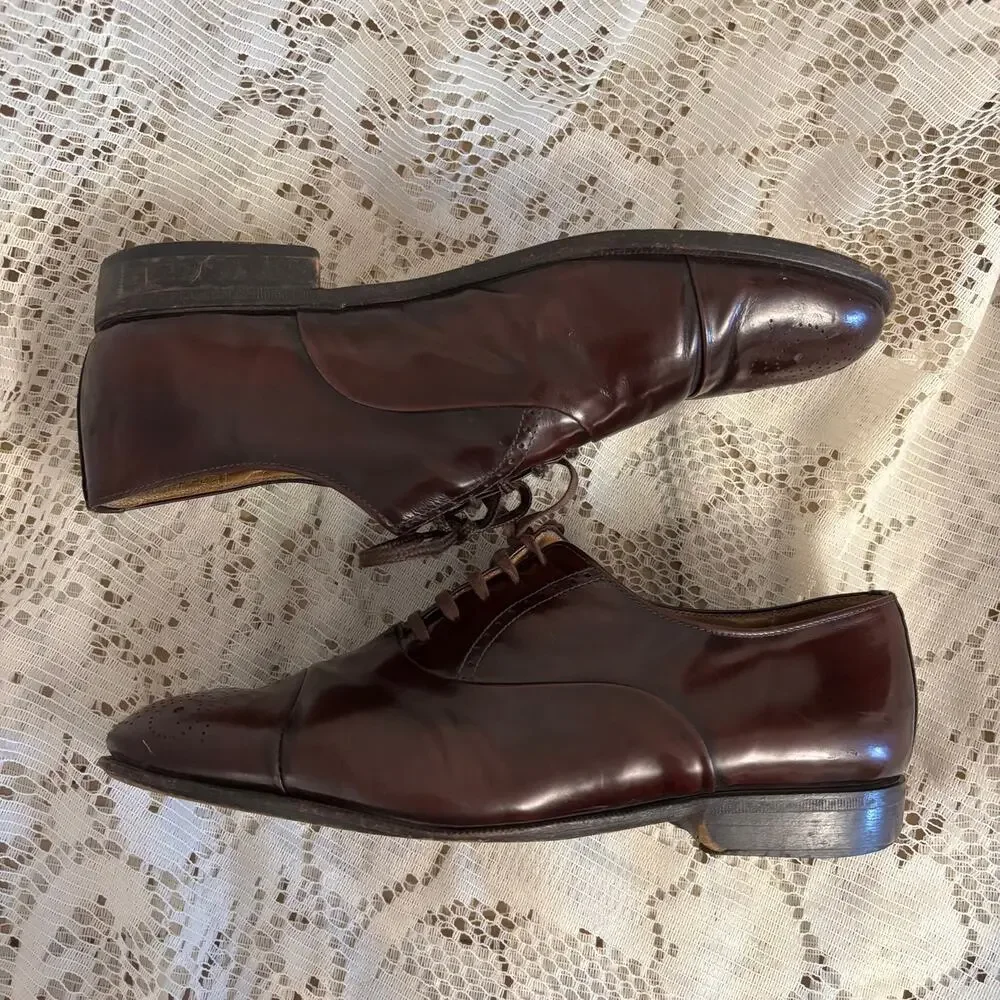 Mario Bruni Men's US 8.5 Brown Leather Oxfords Shoes